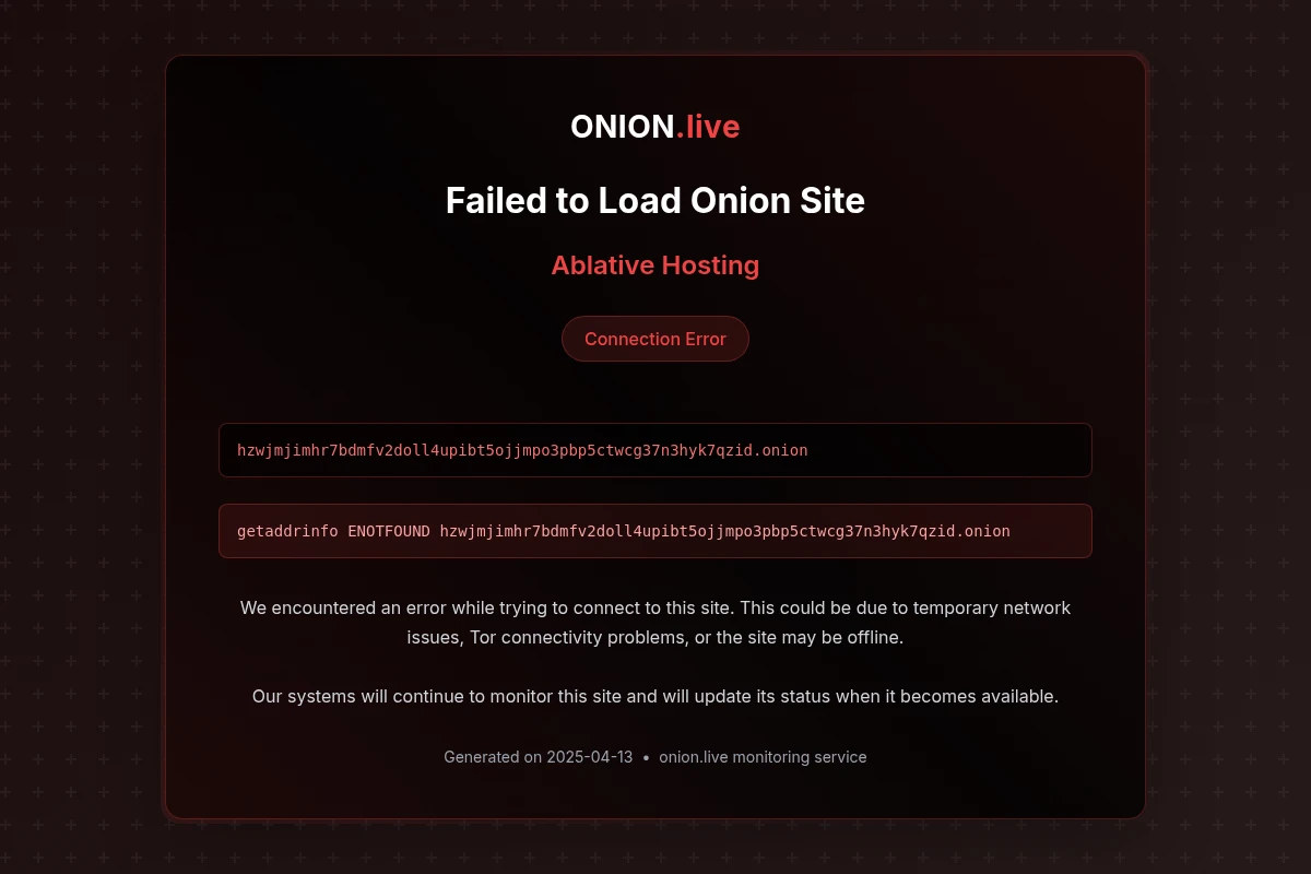 Ablative Hosting screenshot