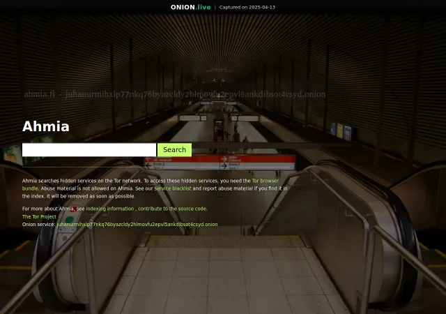Ahmia screenshot