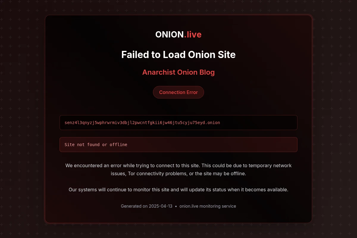 Anarchist Onion Blog screenshot
