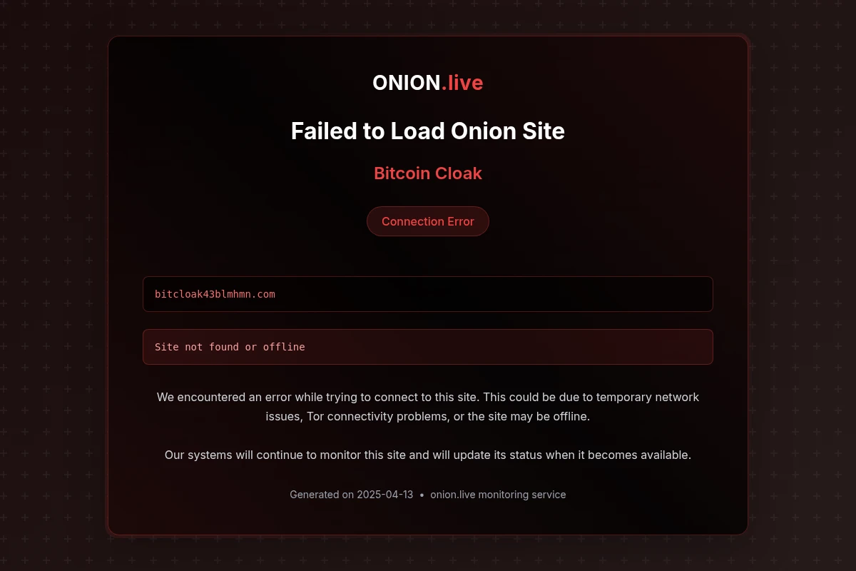 Bitcoin Cloak screenshot