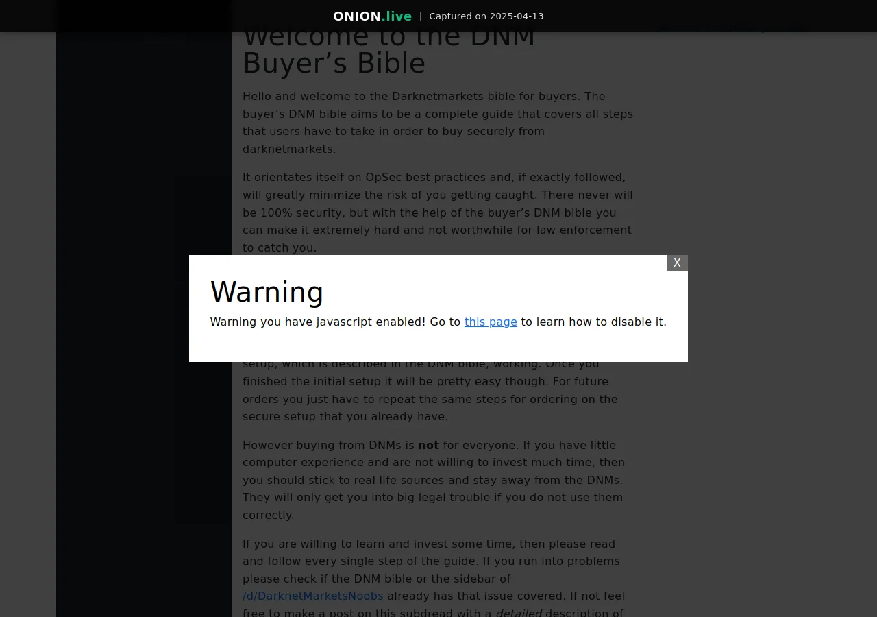 Darknet Market Bible screenshot