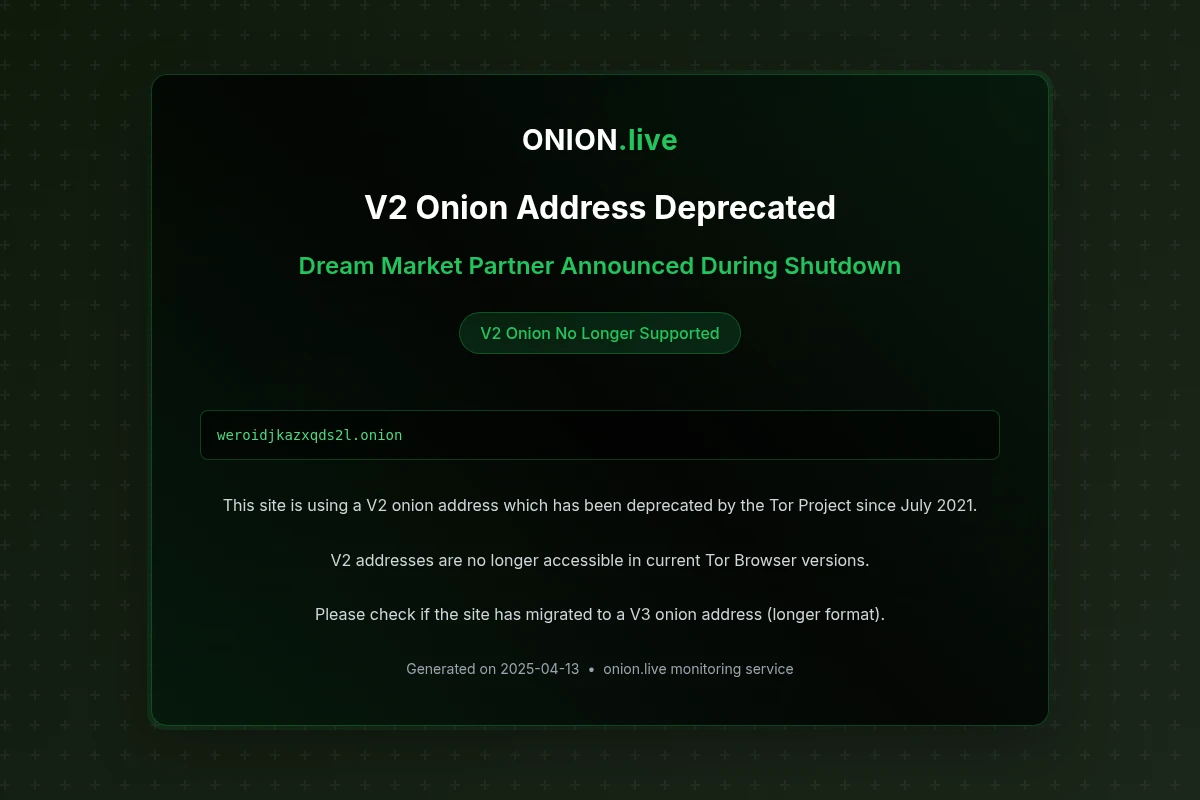 Dream Market Partner Announced During Shutdown screenshot