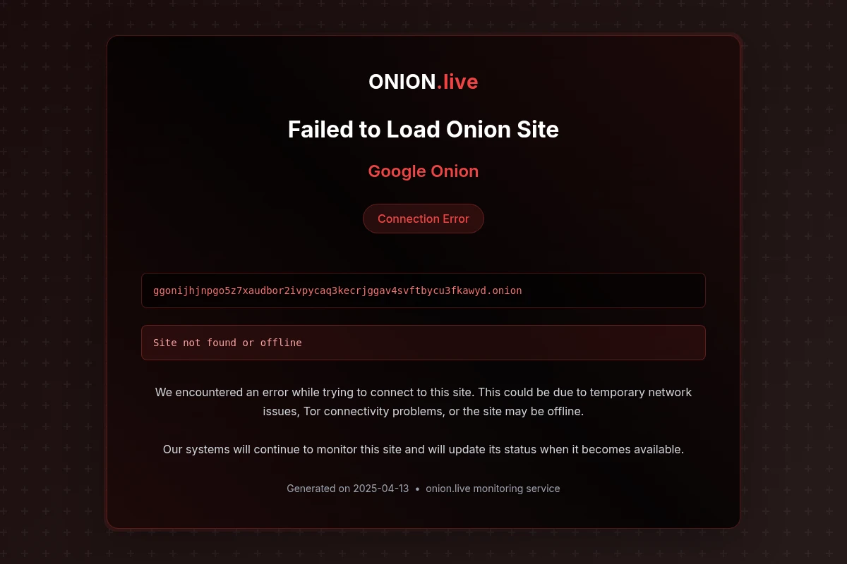 Google Onion screenshot
