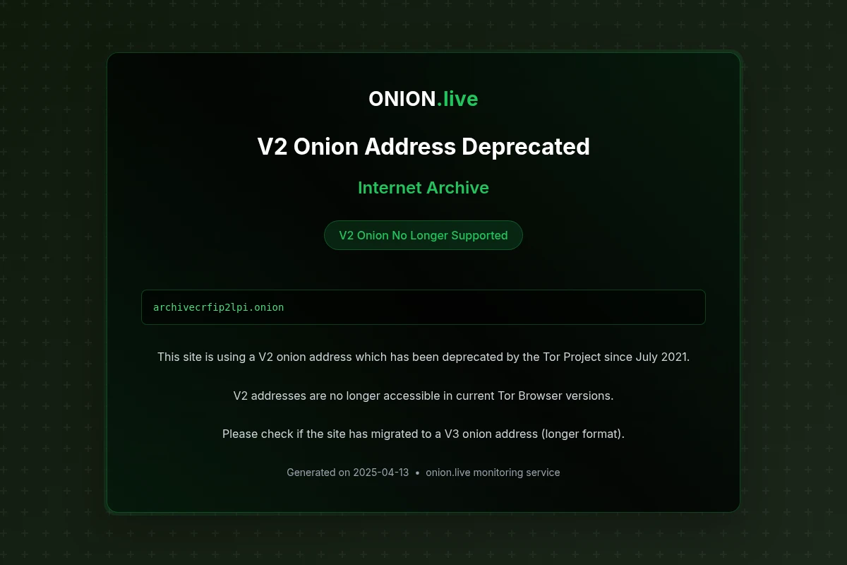 Internet Archive screenshot