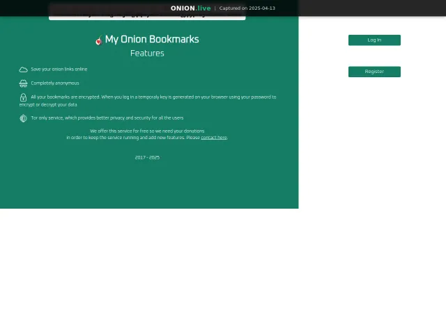 My Onion Bookmarks screenshot