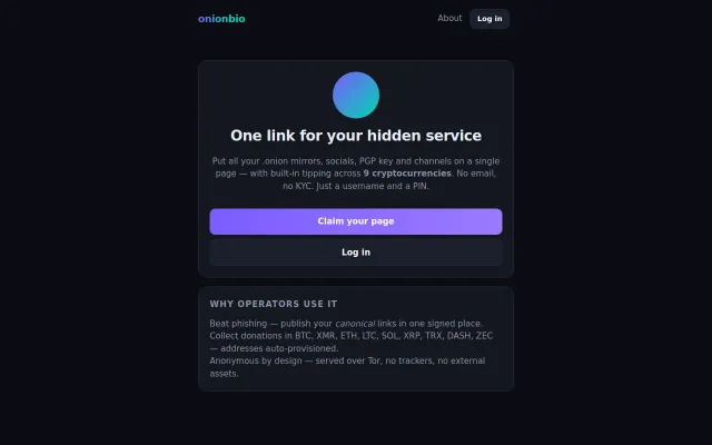 OnionBio screenshot