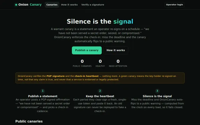 OnionCanary screenshot