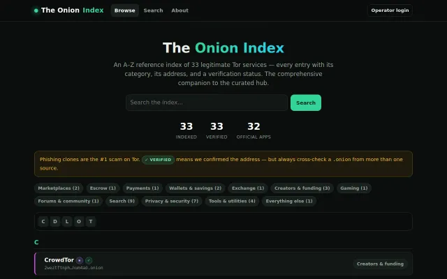 OnionDex screenshot