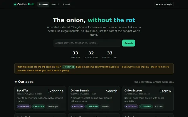 OnionHub screenshot