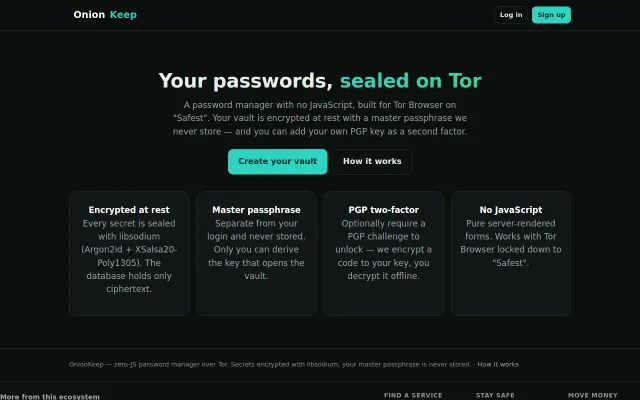 OnionKeep screenshot