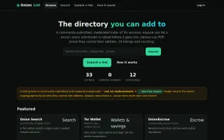 OnionList screenshot