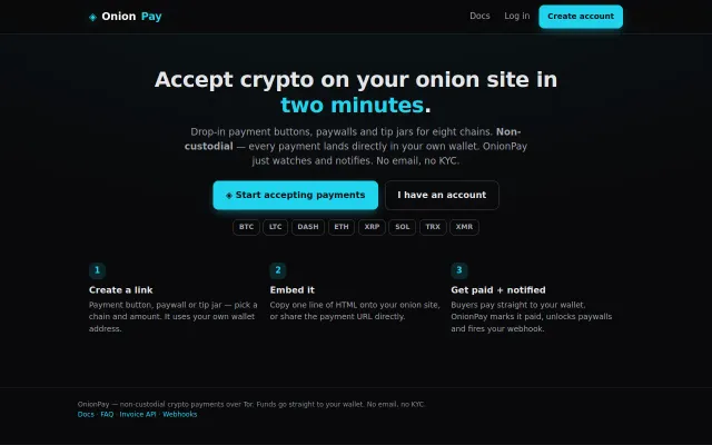 OnionPay screenshot