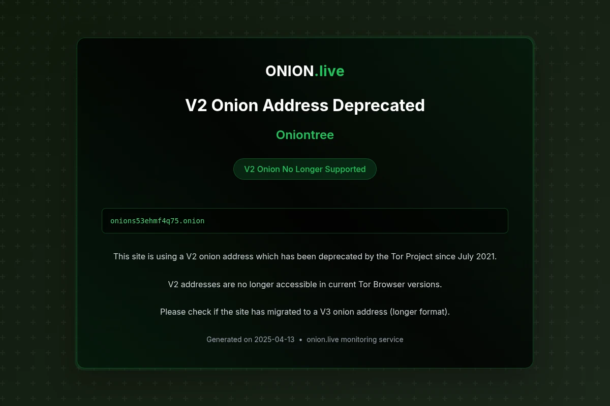 Oniontree screenshot