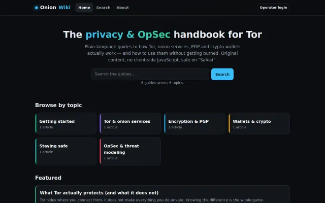 OnionWiki screenshot