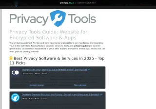 Privacytools screenshot