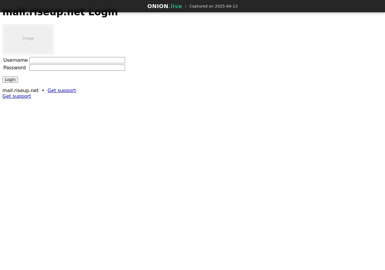 Riseup Mail screenshot