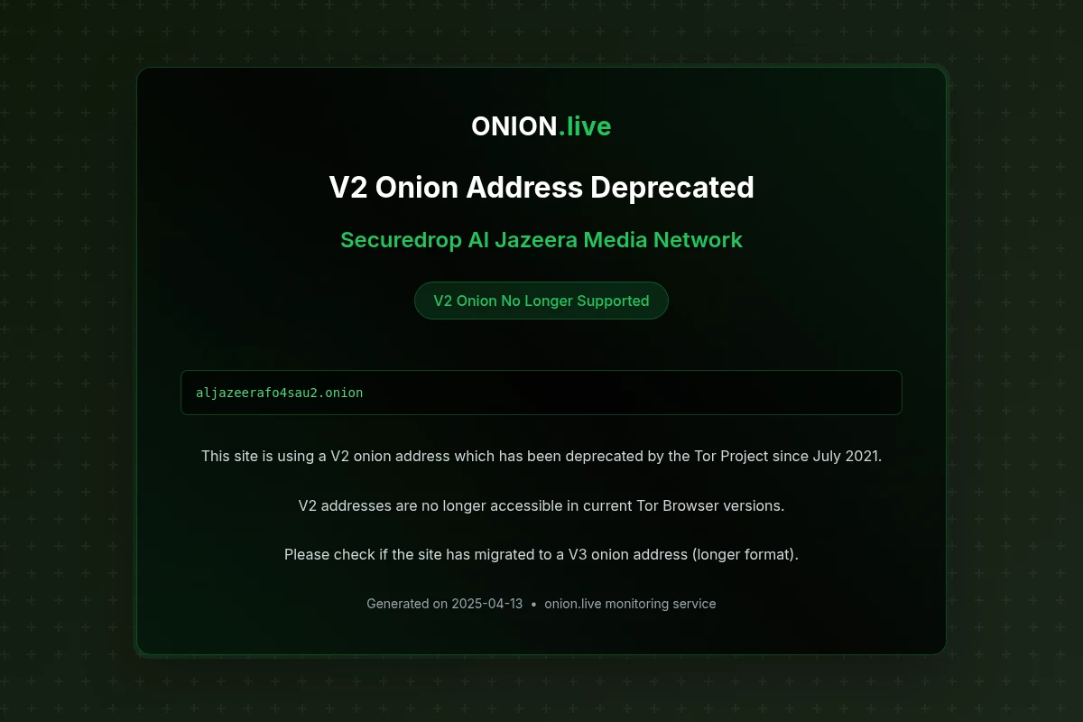 Securedrop Al Jazeera Media Network screenshot