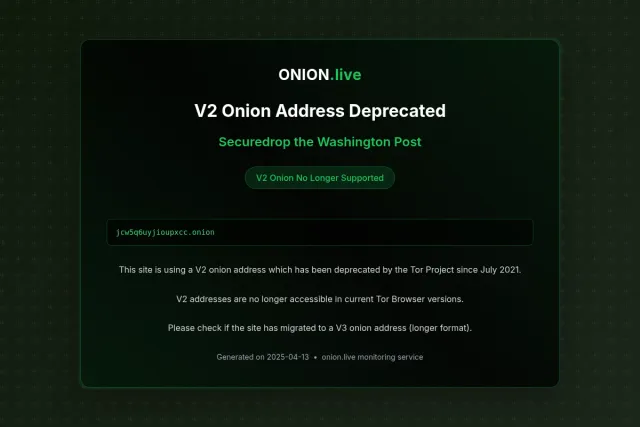 Securedrop the Washington Post screenshot