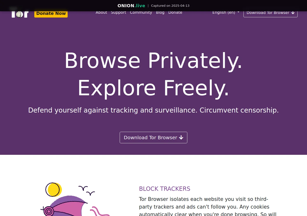 The Tor Project screenshot