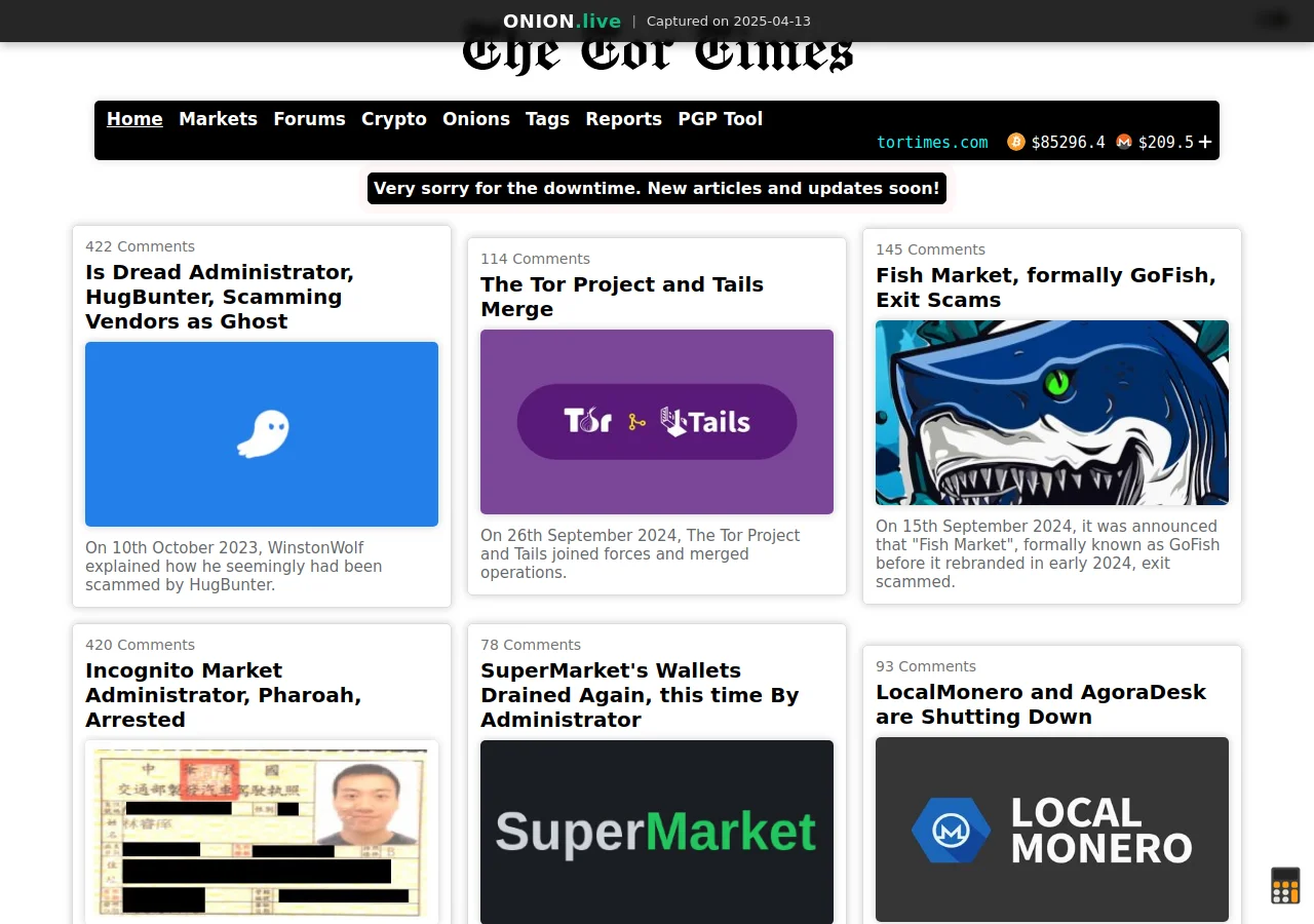 tor times screenshot