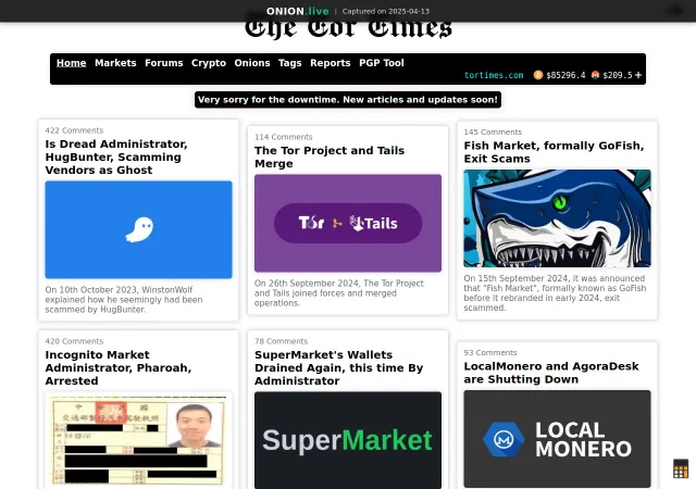 tor times screenshot
