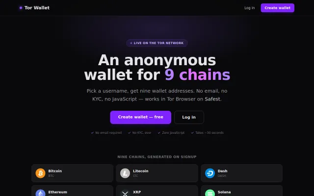Tor Wallet screenshot
