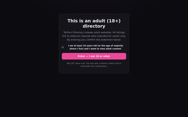 TorPorn Directory screenshot