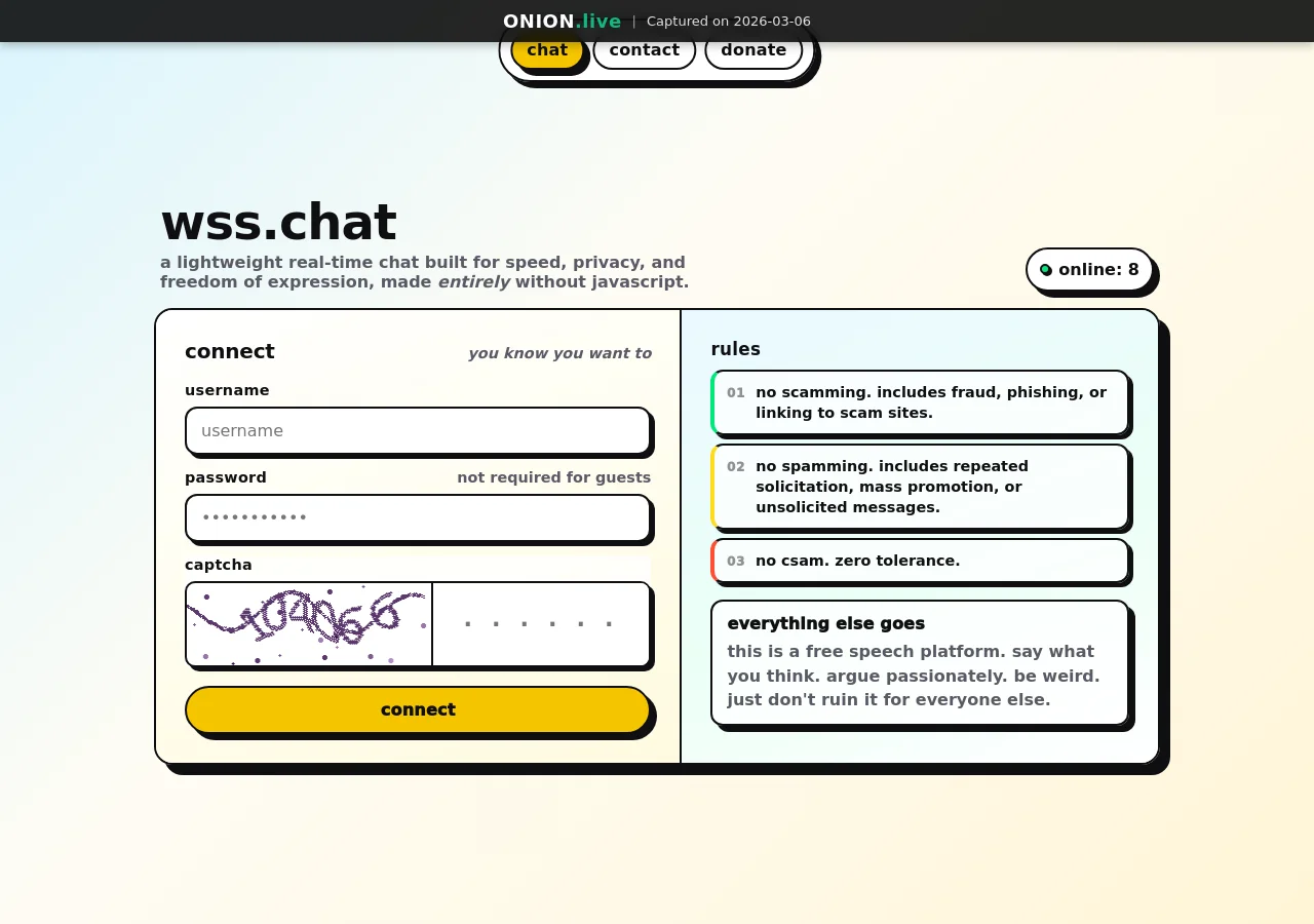 WSS Chat screenshot