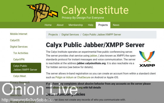 The Calyx Institute (Jabber)